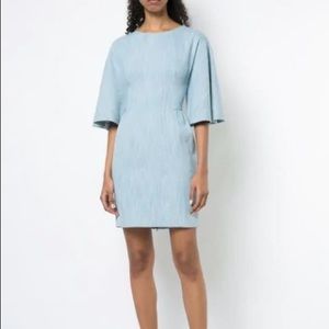 Adam Lippes Blue Striped Denim Mini Dress